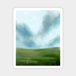 Simpe Abstract Landscape Illustration Magnet