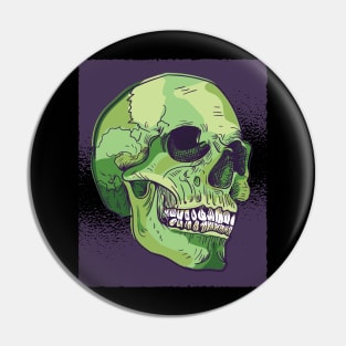 Realistic Green Skull Pin