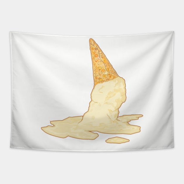 Melting Vanilla Ice Cream Cone Tapestry by saitken