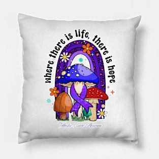 Testicular Cancer Awareness - life hope ribbon Pillow