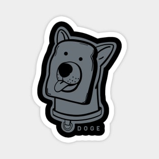 Slice of bread and doge face a funny and weird awesomeness in grey ink Magnet