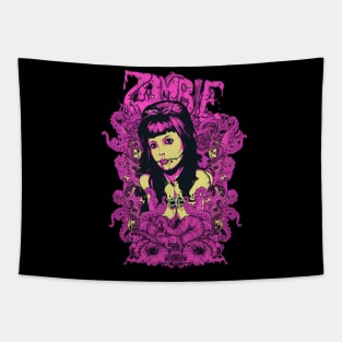 Zombie Woman Tapestry