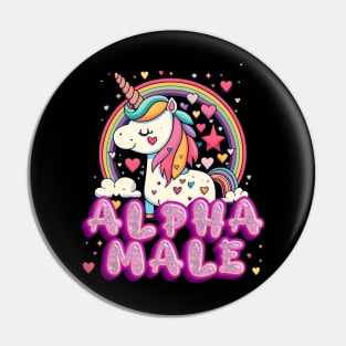 Alpha Male Unicorn Design Pin