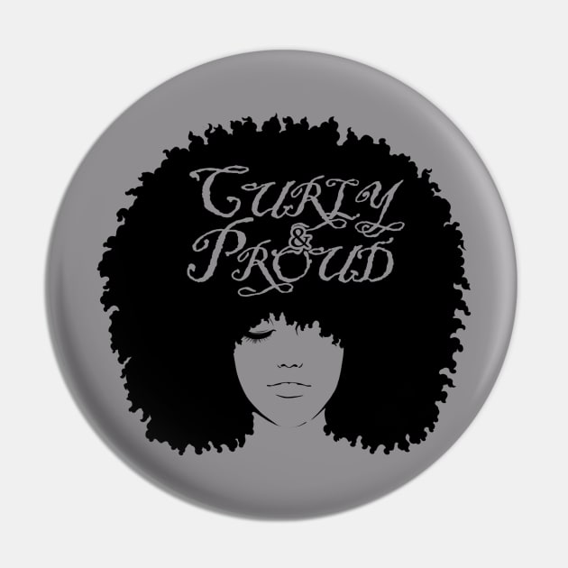 Curly & Proud Pin by LeoNealArt