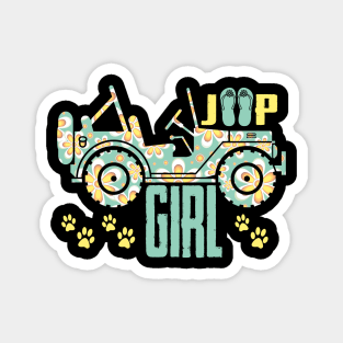 Jeep girl Cute Flower Jeep Women Flip Flops Jeep Dog Paw Jeep Men/Women/Kid Jeep Magnet