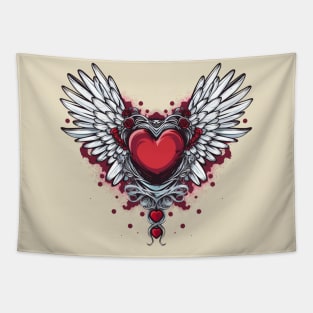 Heart With Wings 6 Tapestry