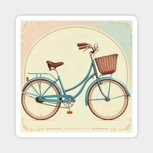 Realistic Illustration Vintage Bicycle Art in Retro Style Magnet