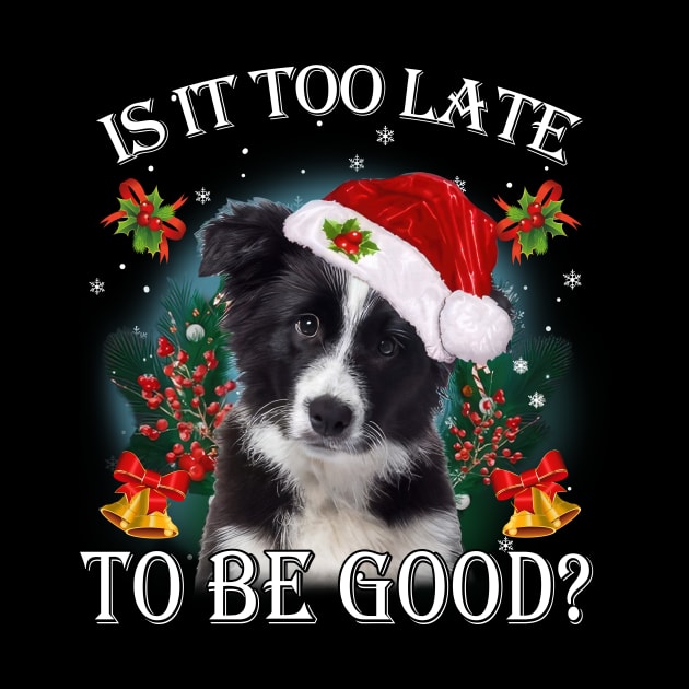 Santa Border Collie Christmas Is It Too Late To Be Good by Centorinoruben.Butterfly