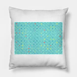 Teal Bubble Texture Pillow