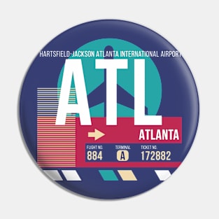 Atlanta (ATL) Airport Code Baggage Tag Pin