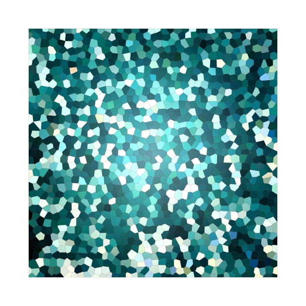 Teal geometric mosaic pattern by MandalaHaze