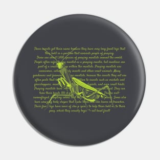 Praying Mantis Info Pin