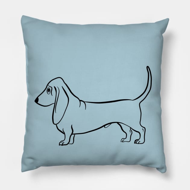 Standing Basset Hound Pillow by illucalliart