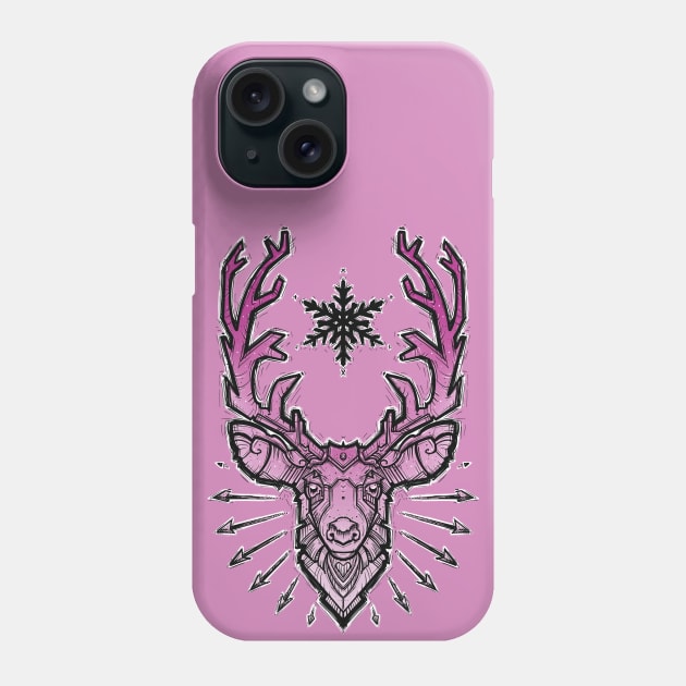 pink deer head Phone Case by weilertsen