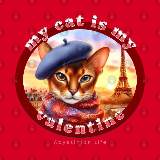 My French Valentine Cat Abyssinian Life 01A by catsloveart