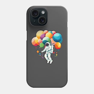 Astronaut flying with balloons Phone Case