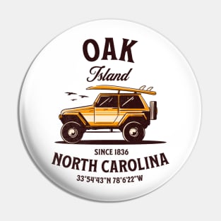 Oak Island, NC Surfboard Vacationing Pin