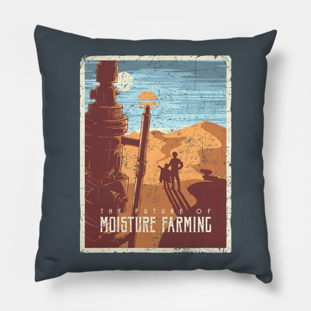 The Future of Moisture Farming (sunrise variant) Pillow by djkopet