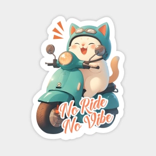 Kawaii cat riding scooter Magnet