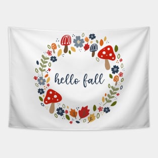 Hello Fall Wreath Tapestry