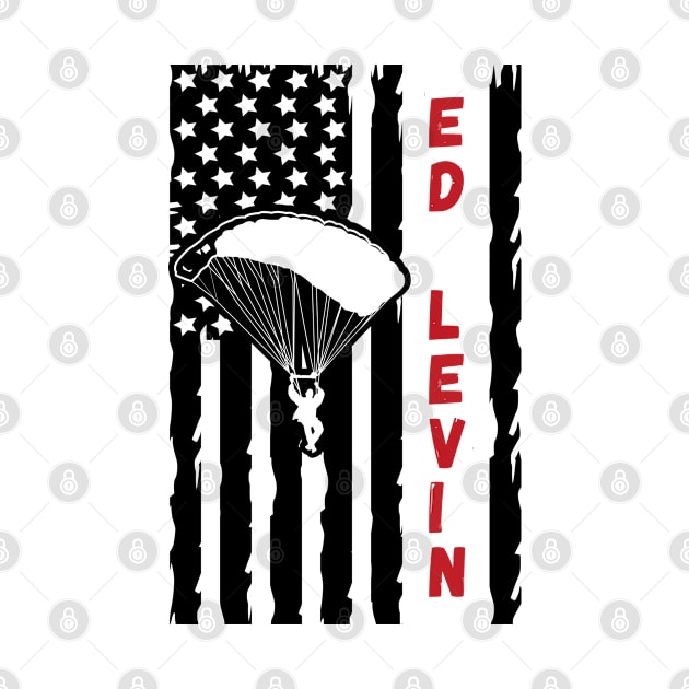 Ed Levin in Milpitas, California, USA - Vintage Paragliding Skydiving Parachuting Logo by Vintage-TM