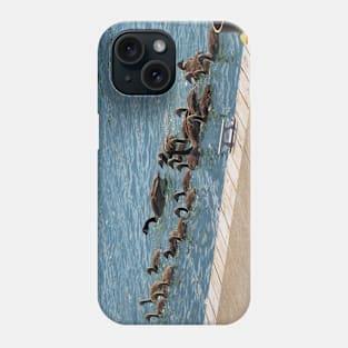 A Lot of Canada Geese Goslings Swimming Phone Case