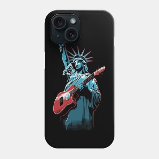 Patriotic USA 4th of July Guitarist Concert Festival Guitar Phone Case