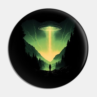 Green UFO, Forest Abduction Pin