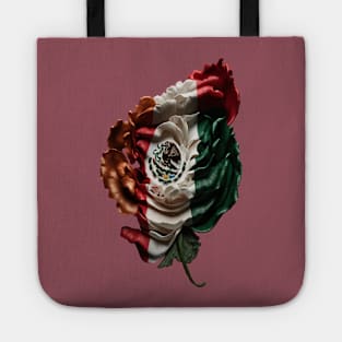 Flag of Mexico, a rose in the colors of Mexico Tote