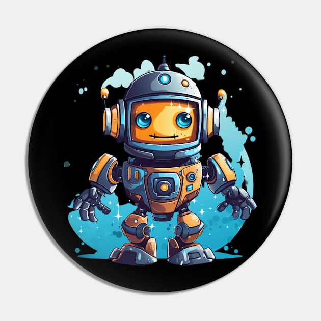 Space Robot Pin by Cosmic Tees