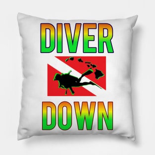 Scuba diving Hawaii diver down flag Pillow