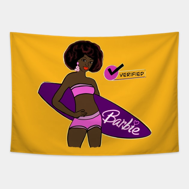 Verified Black Barbie Tapestry by byEstherReid