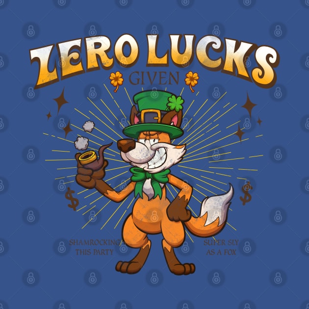 Zero Lucks Given Cartoon St Patrick’s Day Fox by TheMaskedTooner