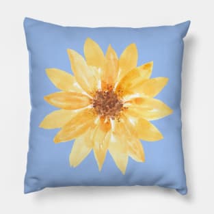 Yellow watercolor sunflower Pillow