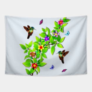 Hummingbirds and Butterflies Tapestry