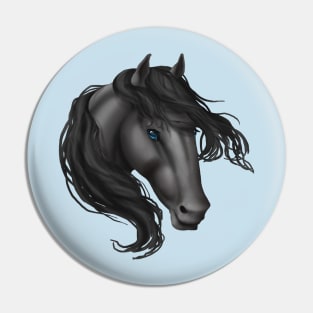 Horse Head - Gray Blue Eyes Pin