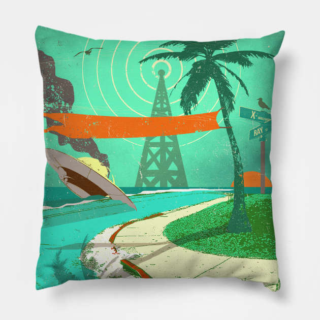 CRASH LANDING Pillow by Showdeer