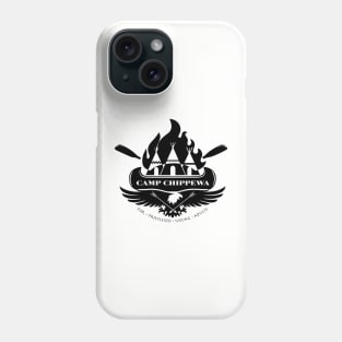 Camp Chippewa Wednesday Addams Inspired Eagle and Canoe Fan Logo in Black Phone Case