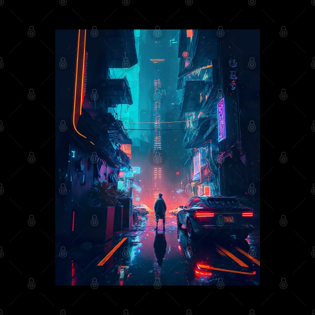 abstract city cyberpunk by AstrAI