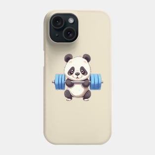 Panda Lifting Weights Phone Case