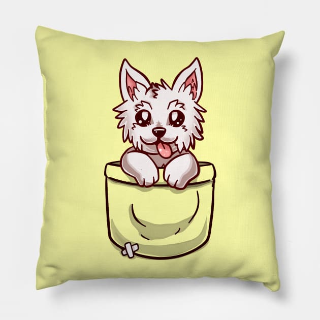 Pocket West Highland Terrier Pillow by TechraPockets