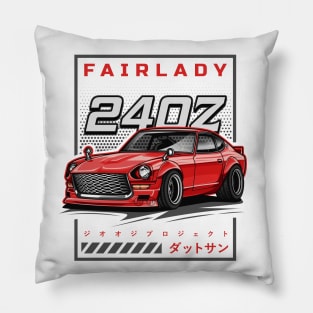 Vintage Car Fairlady 240Z (Super Red) Pillow