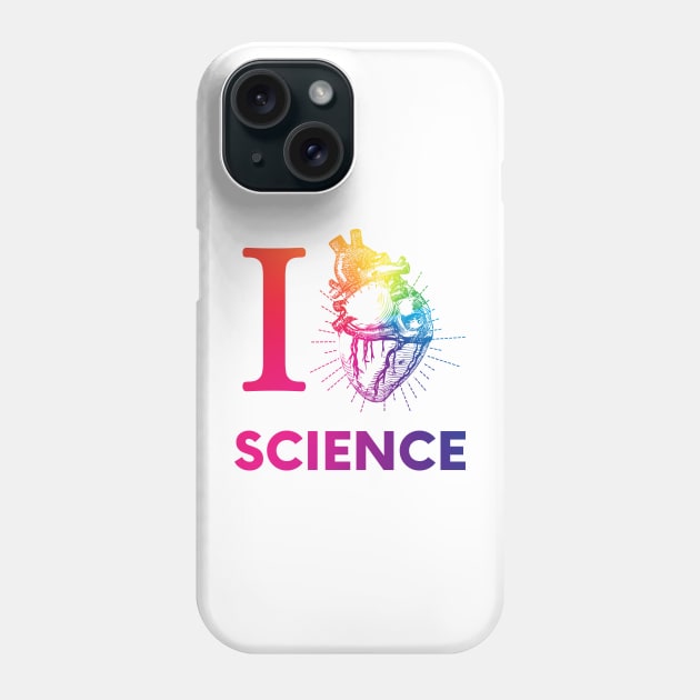 I Love Heart Science Rainbow Heart Phone Case by labstud