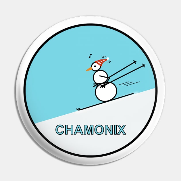 Frosty the Snowman skiing in Chamonix Pin by Musings Home Decor