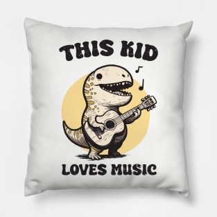 Dino playing guitar Pillow