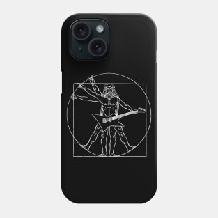 Funny Vitruvian Man Rocking a Guitar // Leonardo da Vinci Phone Case