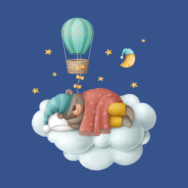 Dreaming bear on the cloud by KOTOdesign