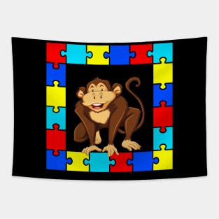 Autism Day monkey Tapestry