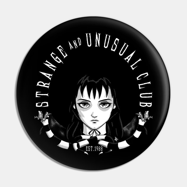 Strange and Unusual Club Pin by elblackbat