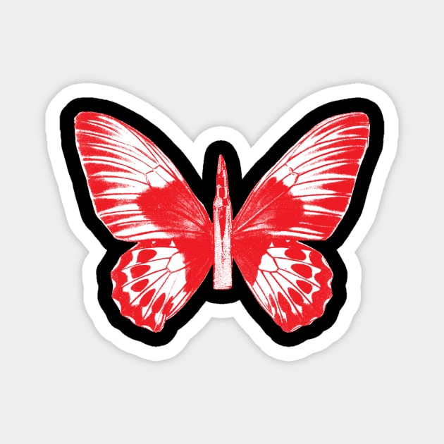 Bullet With Butterfly Wings Magnet by artpirate